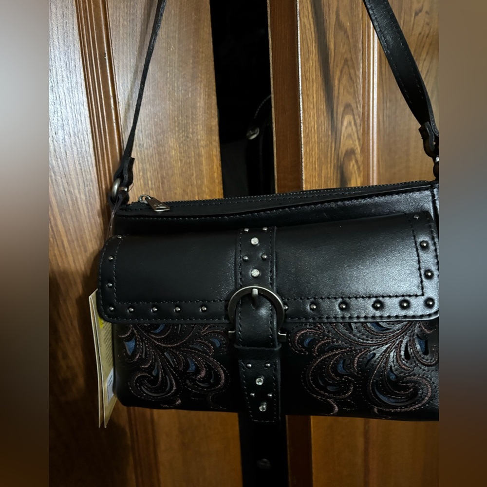 Black leather western look Pat Nash Bag NWT